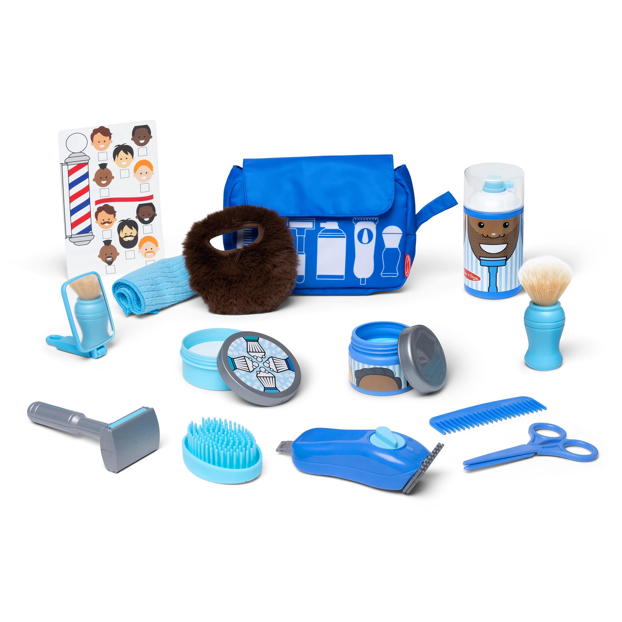 Melissa & Doug Barber Shop Pretend Play Set with Shaving Toys for Boys and Girls