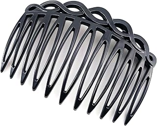 Hair Side Combs Hair Fork Clip Teeth Hair Pin Stick for Updo Bun,U-Shape Hair Combs for Vintage Hairstyle Hair Accessories(6 Pcs Black)
