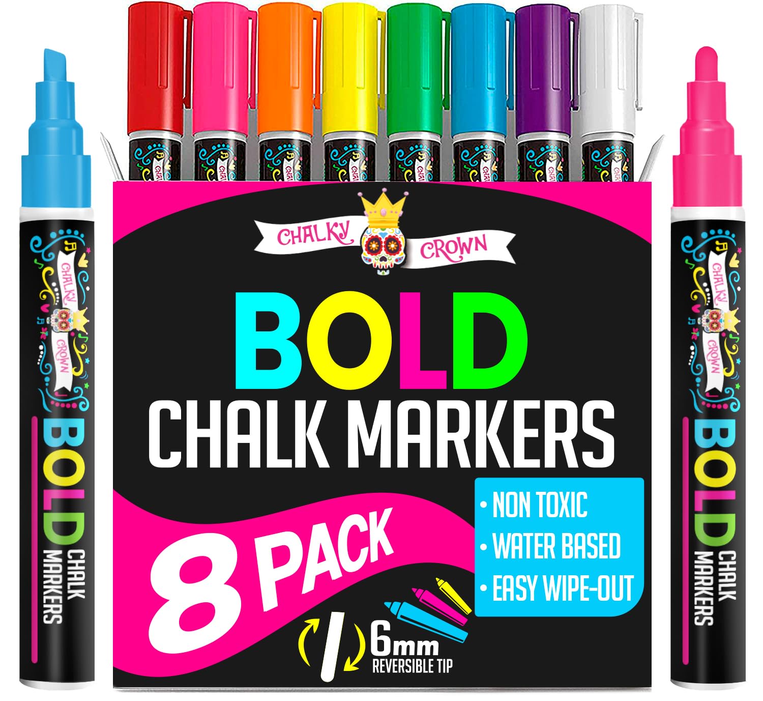 Liquid Chalk Pens - Dry Erase Marker Pens - Chalk Pens for Chalkboards, Signs, W