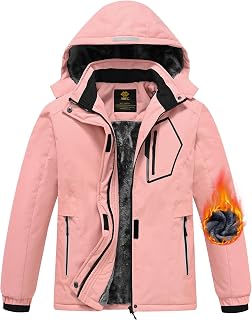 MoFiz Girls' Winter Ski Jacket Ski Jacket Junior Coats Winter Ski Jacket with Hood