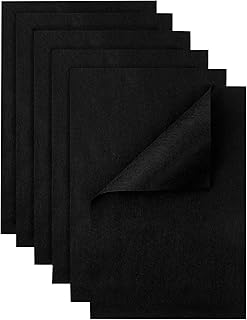 HaoFeiJH Black Felt Fabric Sheets - 6PCS Felt Squares - 8x12 1 Colors Soft Felt Squares, 1.5mm for Sewing, Patchwork, Decoration, Embroidering, Book, DIY Craft