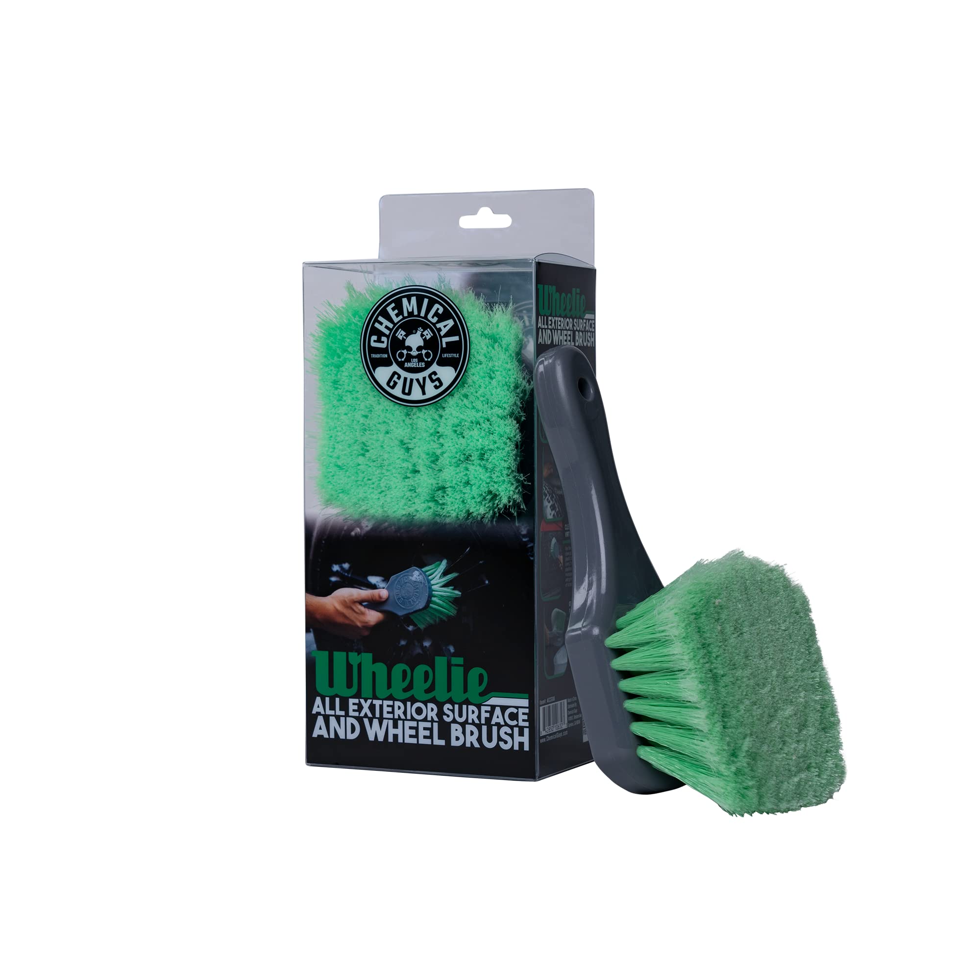 Chemical Guys, Wheelie Wheel &amp; Exterior Brush for Rims &amp; Tires, Soft, Gr