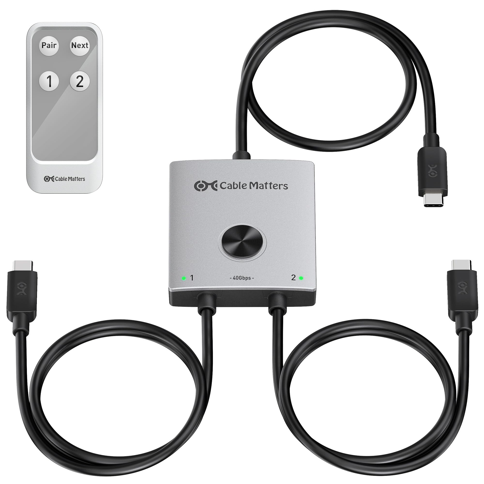 Cable Matters 40Gbps USB C KVM Switch for 2 Laptops, Thunderbolt Compatible