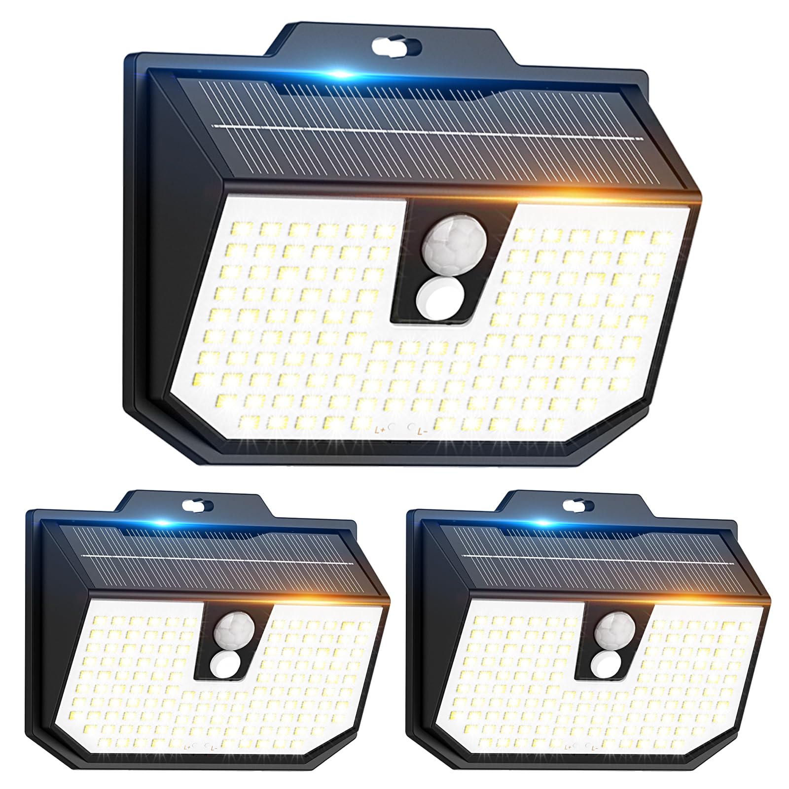 Yolsunes Motion Sensor Solar Lights Outdoor Garden,3 Pack，6000K Cool White | Sol