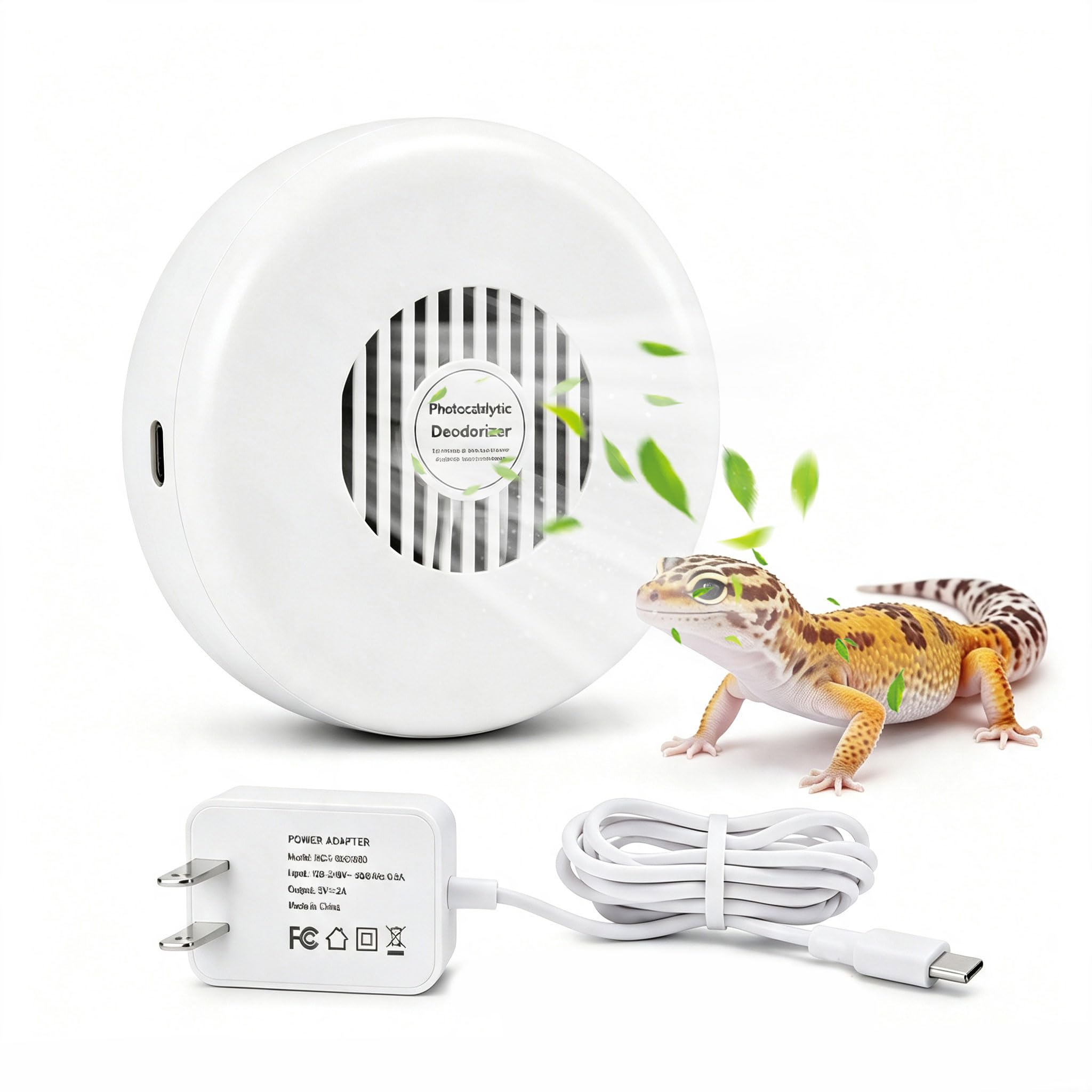 Reptile Odor Eliminator, Photocatalytic Terrarium Deodorizer, Ozone-Free | Suita