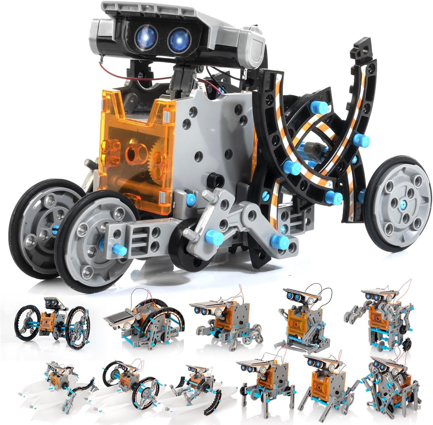 Solar Robot Kit, 14-in-1 STEM Building Toys for Kids Ages 8-12 | Solar or Batter