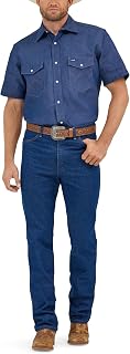 Wrangler Cowboy Cut Western Two Pocket Short Sleeve Snap Work Shirt Western Man (Pack of 1)