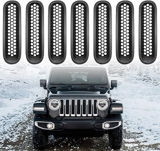 SKUNTUANG Black Car Front Mesh Grille Inserts Clip-in Grille Guard For 2007-2015 Jeep Wrangler JK & Wrangler Unlimited(Pack of 7)