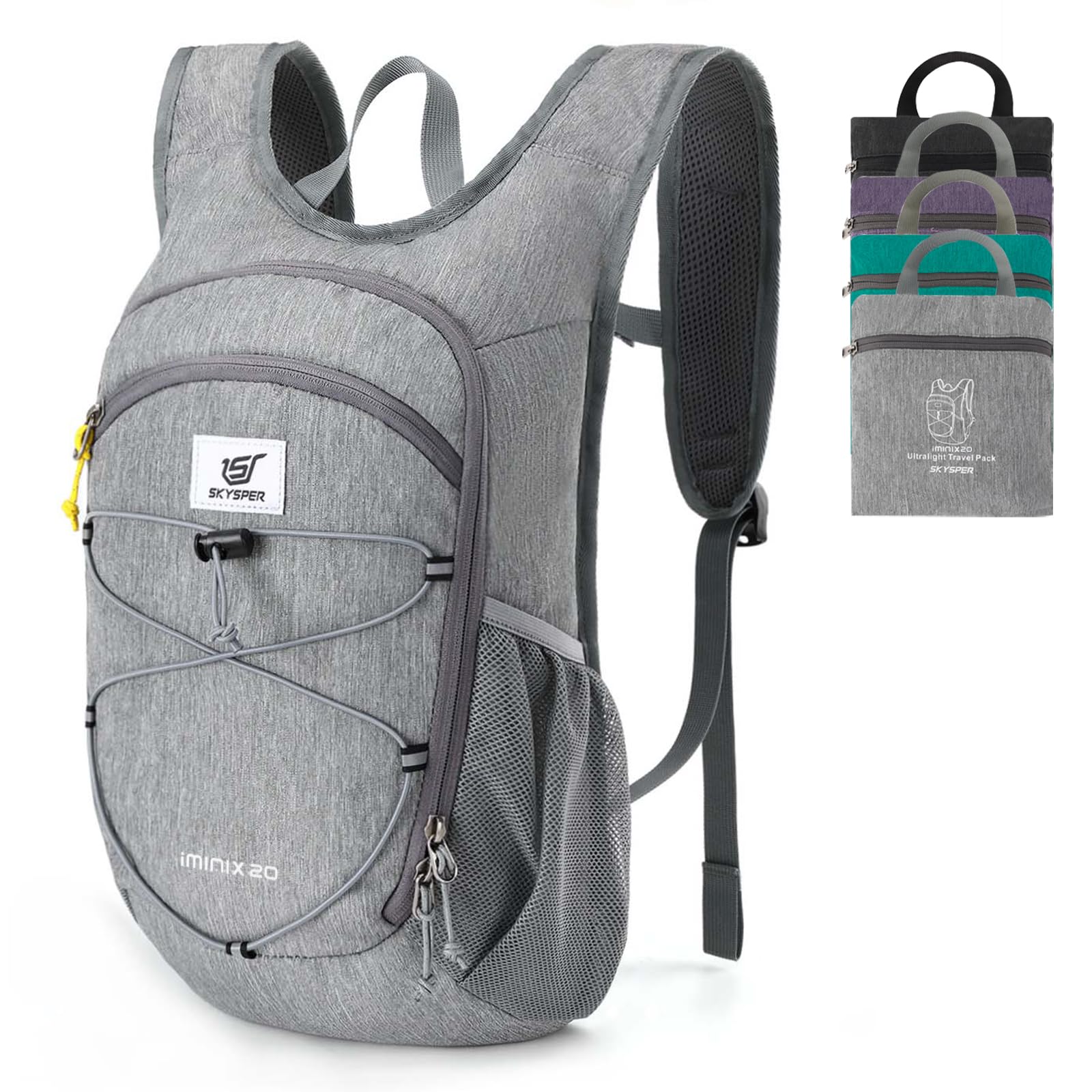 SKYSPER 15L/20L Foldable Hiking Backpack Lightweight Packable Travel Daypack wit