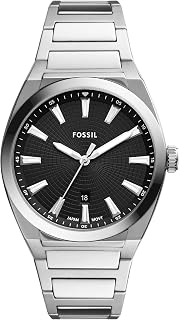 Fossil Men's Everett Quartz Stainless Steel Three-Hand Watch, Color: Silver (Model: FS5821)