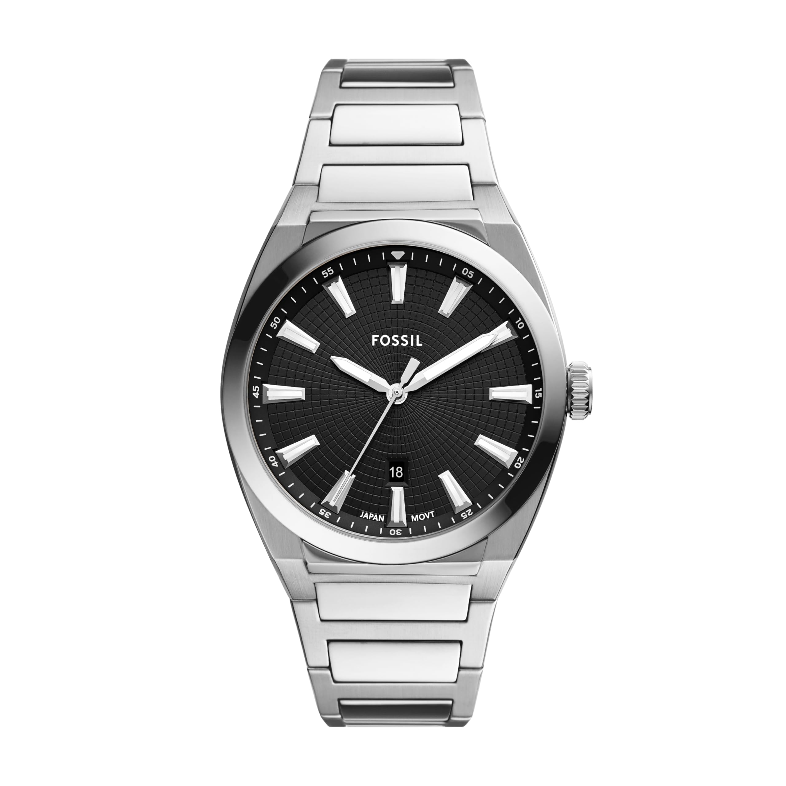 Fossil Men's Everett Quartz Stainless Steel Three-Hand Watch, Color: Silver (Mod