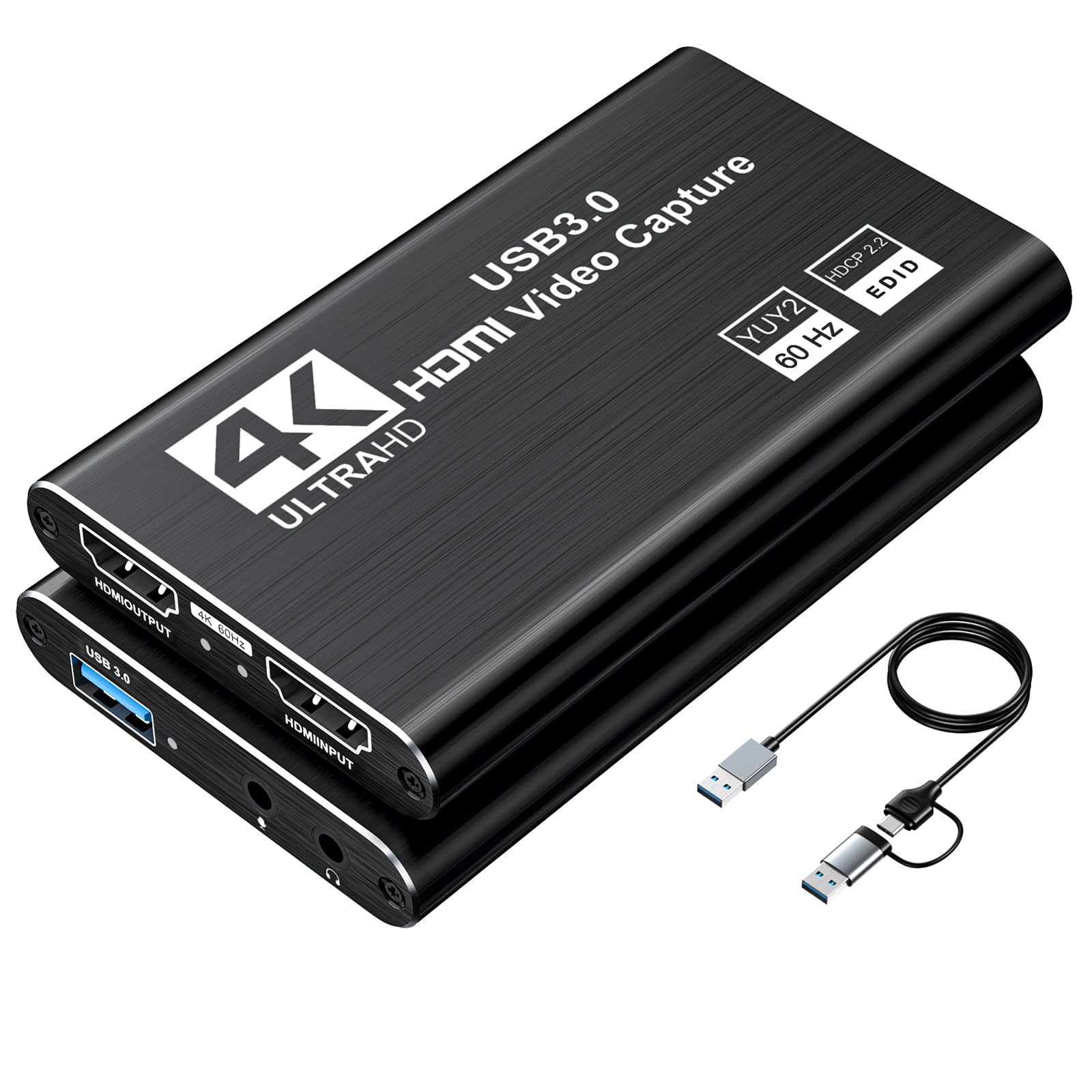 XIIXMASK USB 3.0 HDMI Capture Card, 1080P 60FPS Capture, 4K Pass-Through | Dual-