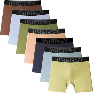 INNERSY Men's Cotton Boxer Briefs Stretchy Underwear Multipack for a Week