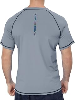 KPSUN Men's Swim Shirts Short Sleeve Quick Dry UPF 50+ Sun Protection Rash Guard Beach Fishing T Shirts