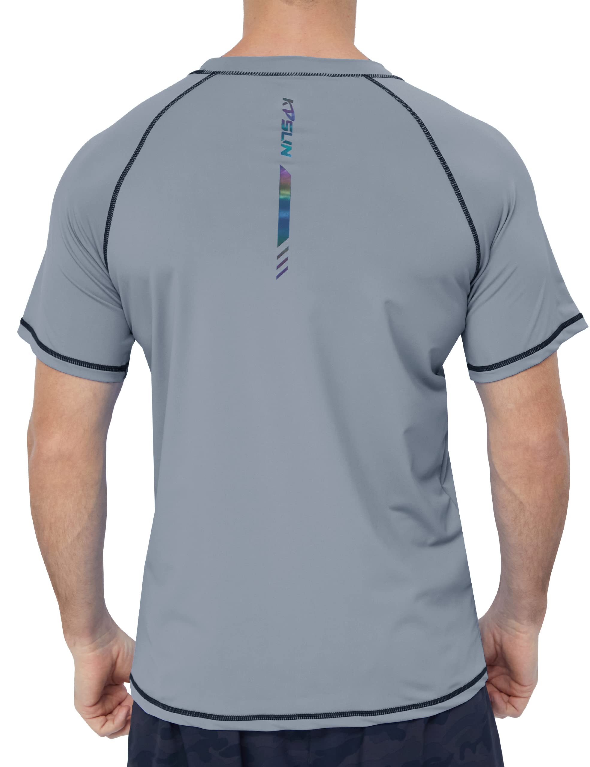 KPSUN Men's Swim Shirts Short Sleeve Quick Dry UPF 50+ Sun Protection Rash Guard