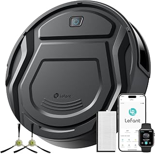Lefant M210 Pro+ Robot Vacuum Cleaner - 4000Pa Strong Suction, PreciSense Obstacle Avoidance, Mini & Quiet, 200 Mins Runtime, Self-Charging, for Pet Hair/Hard Floors, Black