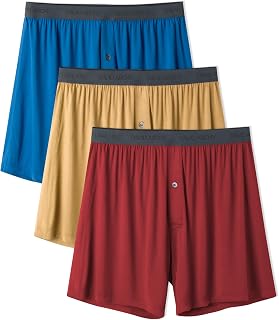 DAVID ARCHY Men's Bamboo Rayon Boxers, Cooling Breathable Underwear