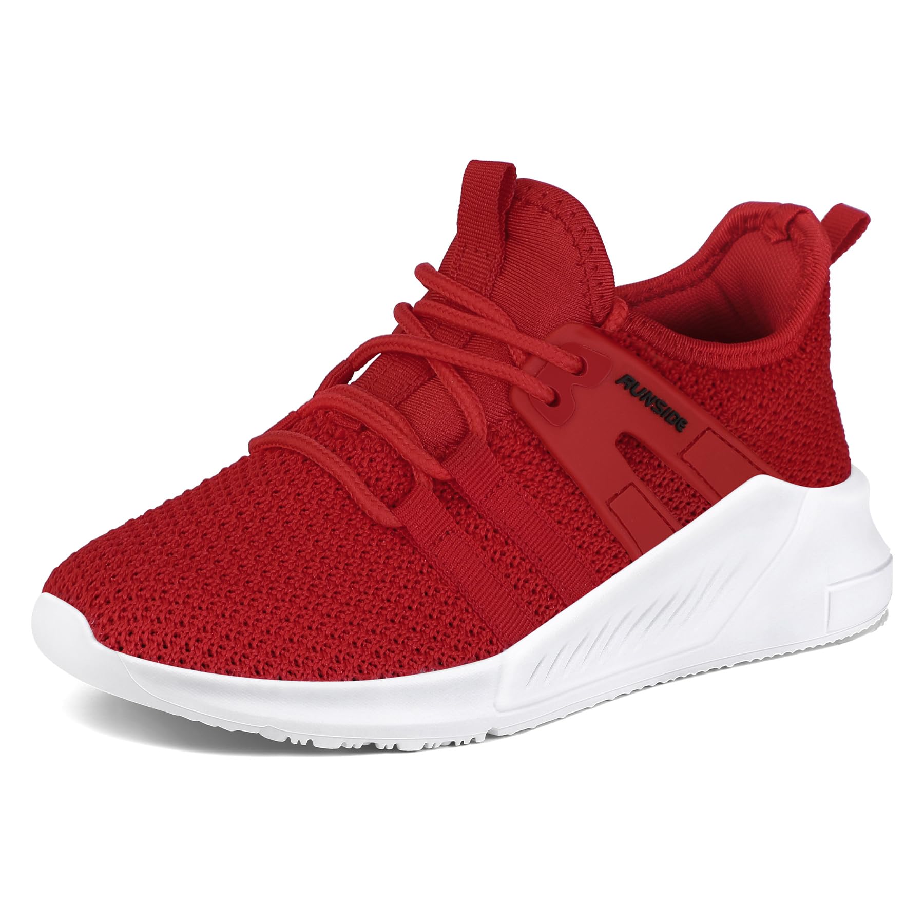 RUNSIDE Boys Girls Tennis Shoes Kids Lightweight Breathable Sneakers Lace-up Run