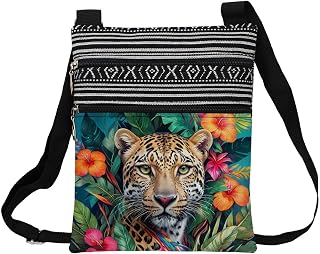 Floral Cheetah Printed Small Ethnic Crossbody Bag