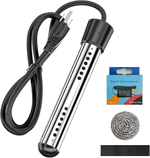 2000W Immersion Water Heater, Portable Electric Heaters with Digital LCD Thermometer, Submersible Heater for Kiddie Inflatable Above Ground Swimming Pool, Bucket Heaters with 304 Stainless Steel