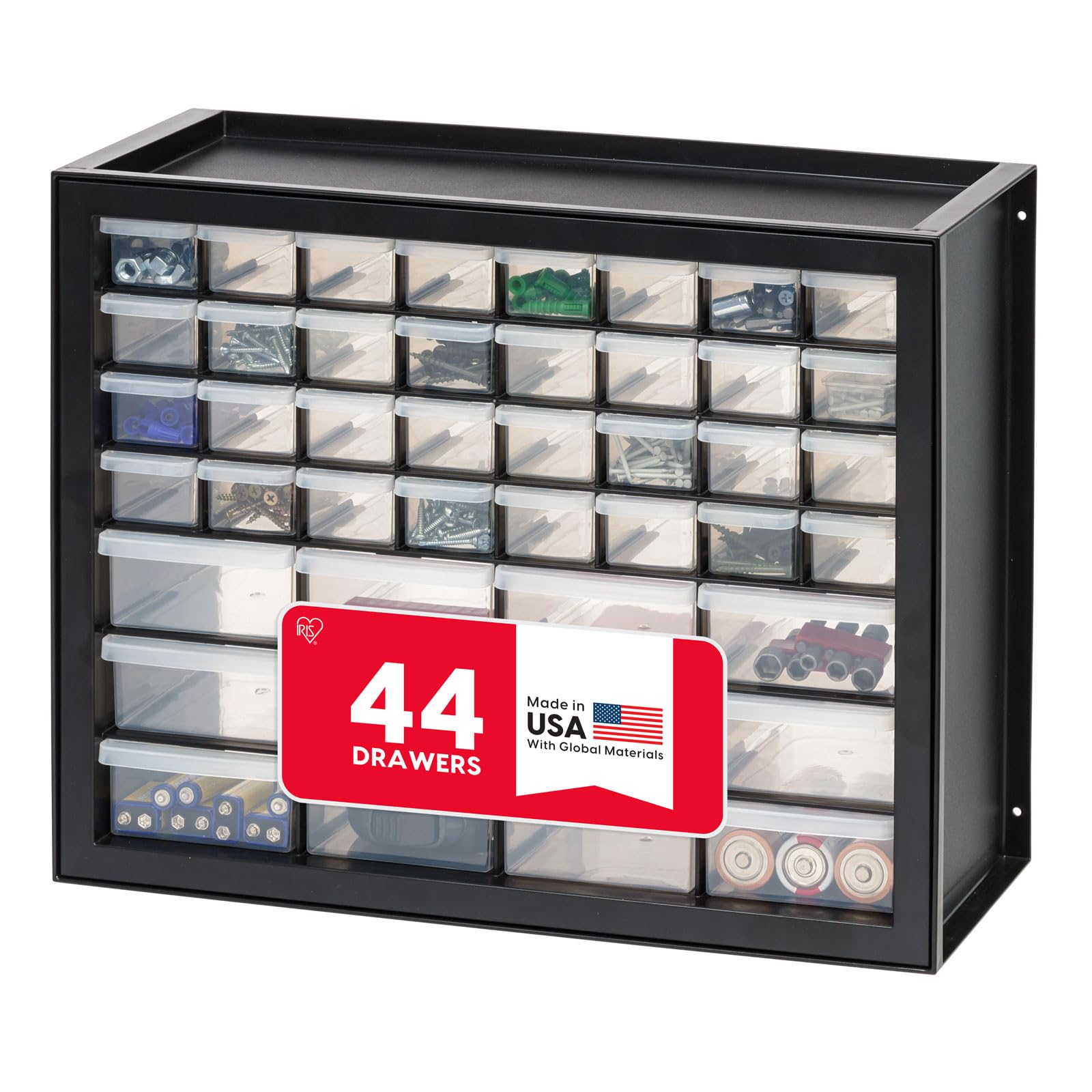 IRIS USA 44-Drawer Small Parts Storage Cabinet, Crafts, Made in USA, Black | Wal