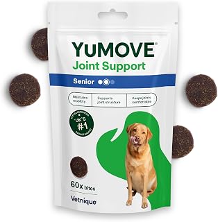 YuMOVE Senior Dog Joint Supplement, Daily Bites for Joint Care, Essential Dog Hip and Joint Aid for Senior Dogs with Glucosamine, Chondroitin, Green Lipped Mussel, Aged 8+, 60 Chews