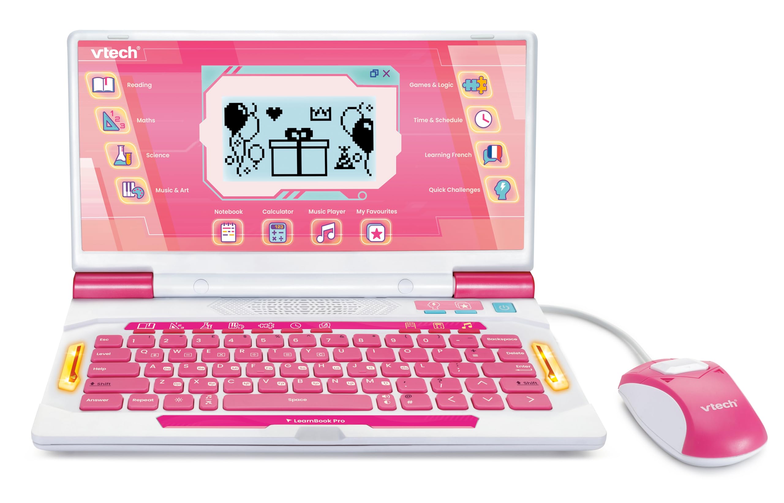 Vtech LearnBook Pro pink, English | Laptop with 82 levelled games covering readi
