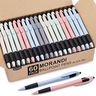 Pens Bulk, 60 Pack Gripped Slimster Ballpoint Pens -Morandi