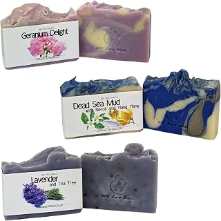 Handmade Natural Soap Bar Set | UK Artisan Cold Processed Vegan Soaps | Organic, Cruelty-Free, Palm Oil-Free | Essential Oil Scented | Floral, Herbal & Citrus Soap Gift Set (Floral)