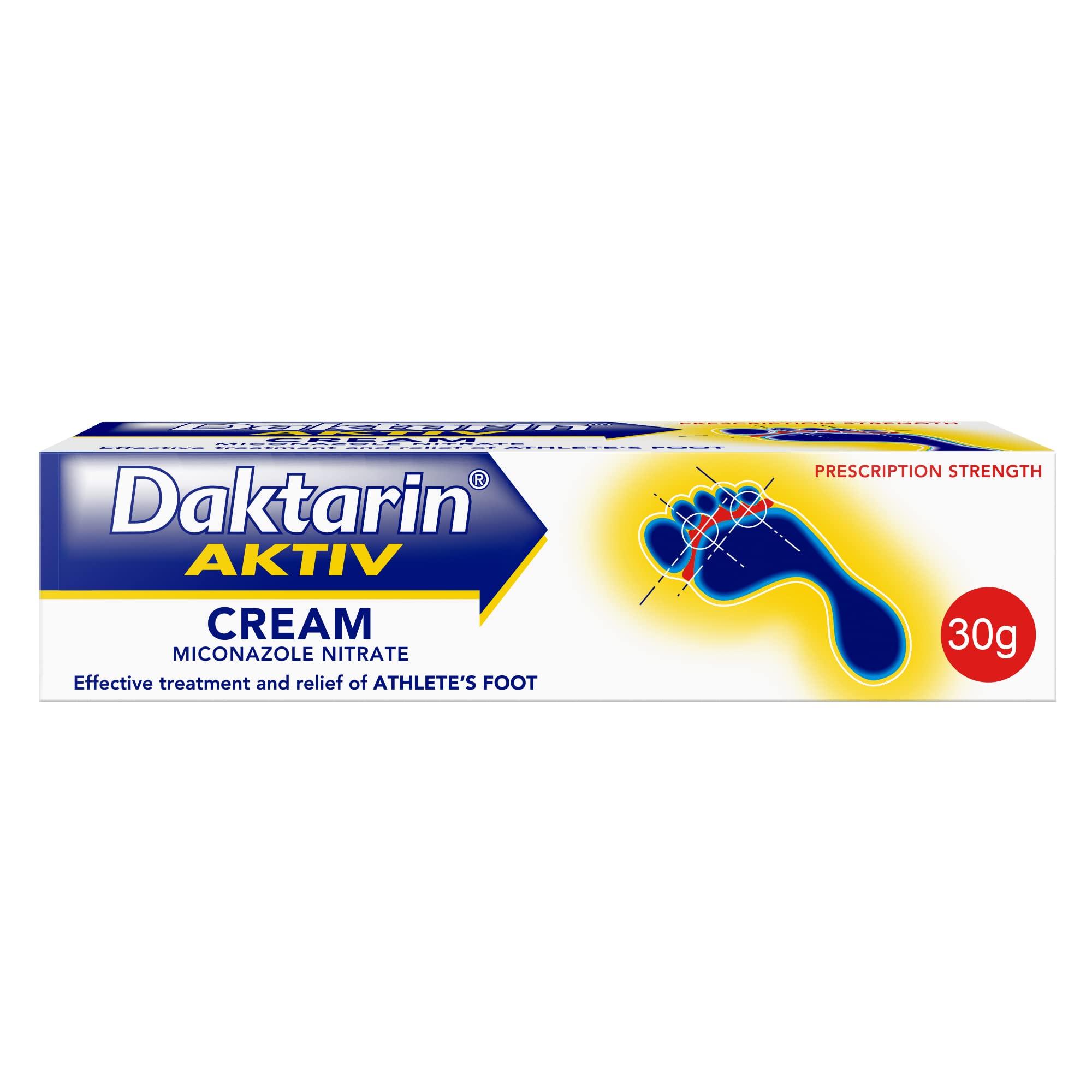 Daktarin Aktiv Cream (1x 30g), Help Treat your Athelete's Foot with Fungus Foot 