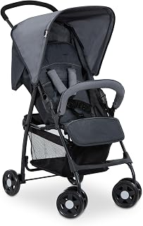 hauck Sport Lightweight Foldable Baby/Toddler Stroller, Charcoal/Stone | Travel Friendly Design, 5-Point Safety Belt, Sun Protective Canopy, and Large Built-In Storage Basket for Everyday Use