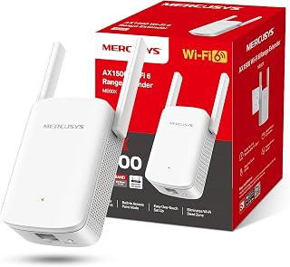 Mercusys ME60X AX1500 WiFi 6 WiFi Extender Booster WiFi Booster | Gigabit Port, EasyMesh Compatible, High-Gain Antennas, Works with Any WiFi Router, App Control Easy Setup, UK Plug