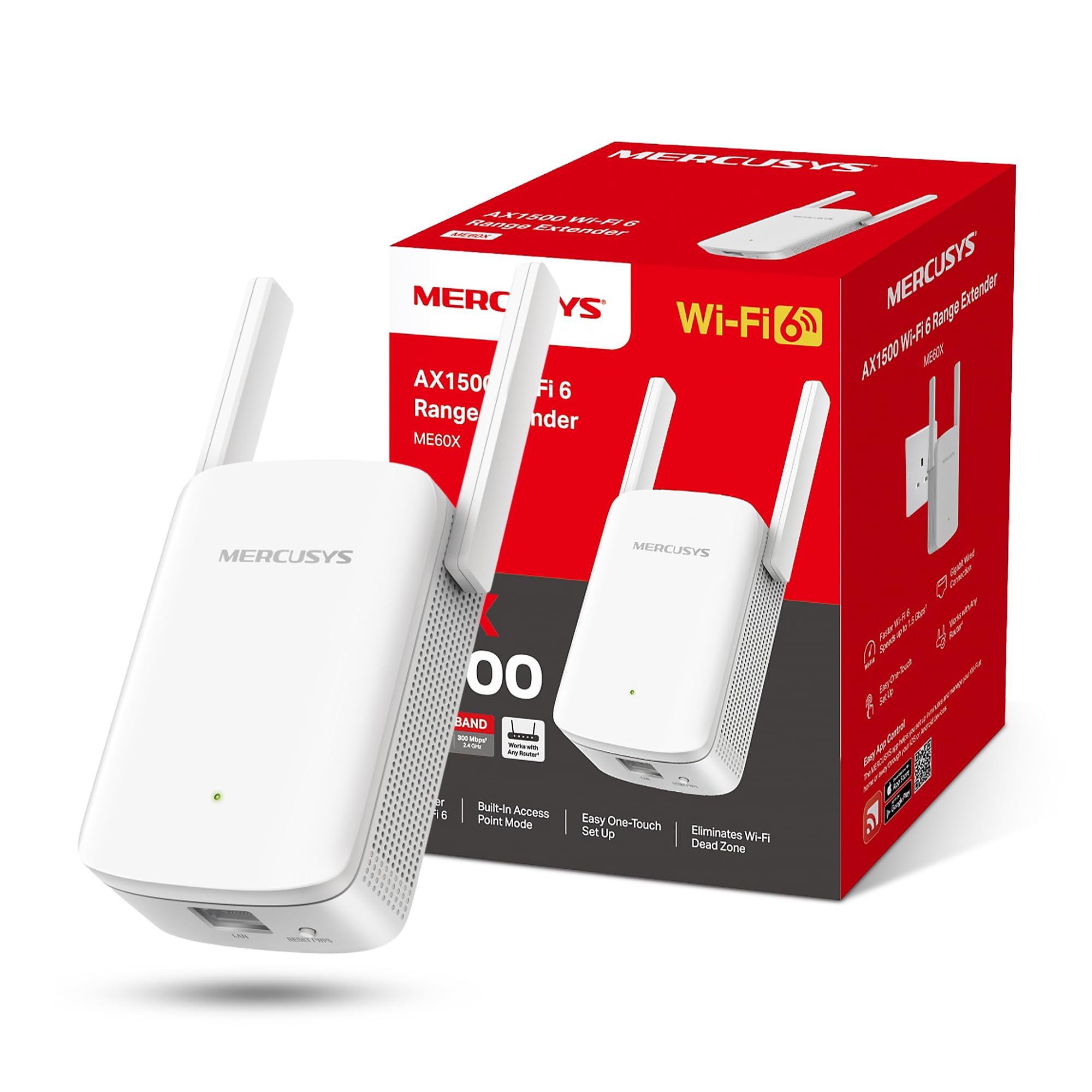 Mercusys ME60X AX1500 WiFi 6 WiFi Extender Booster WiFi Booster | Gigabit Port, 