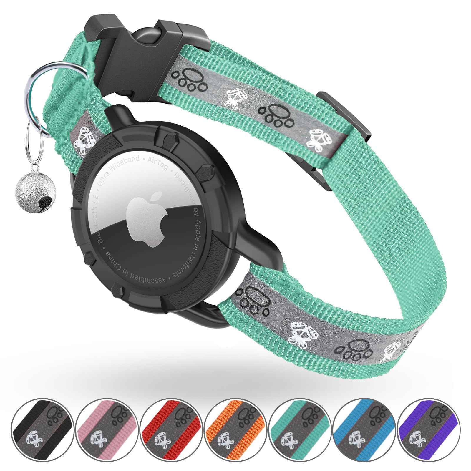Reflective AirTag Cat Collar, Integrated Cat Collar with Air Tag Holder | Built 