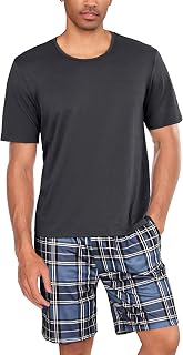 Uniexcosm Men's Short Crew Neck Two-Piece Pyjamas
