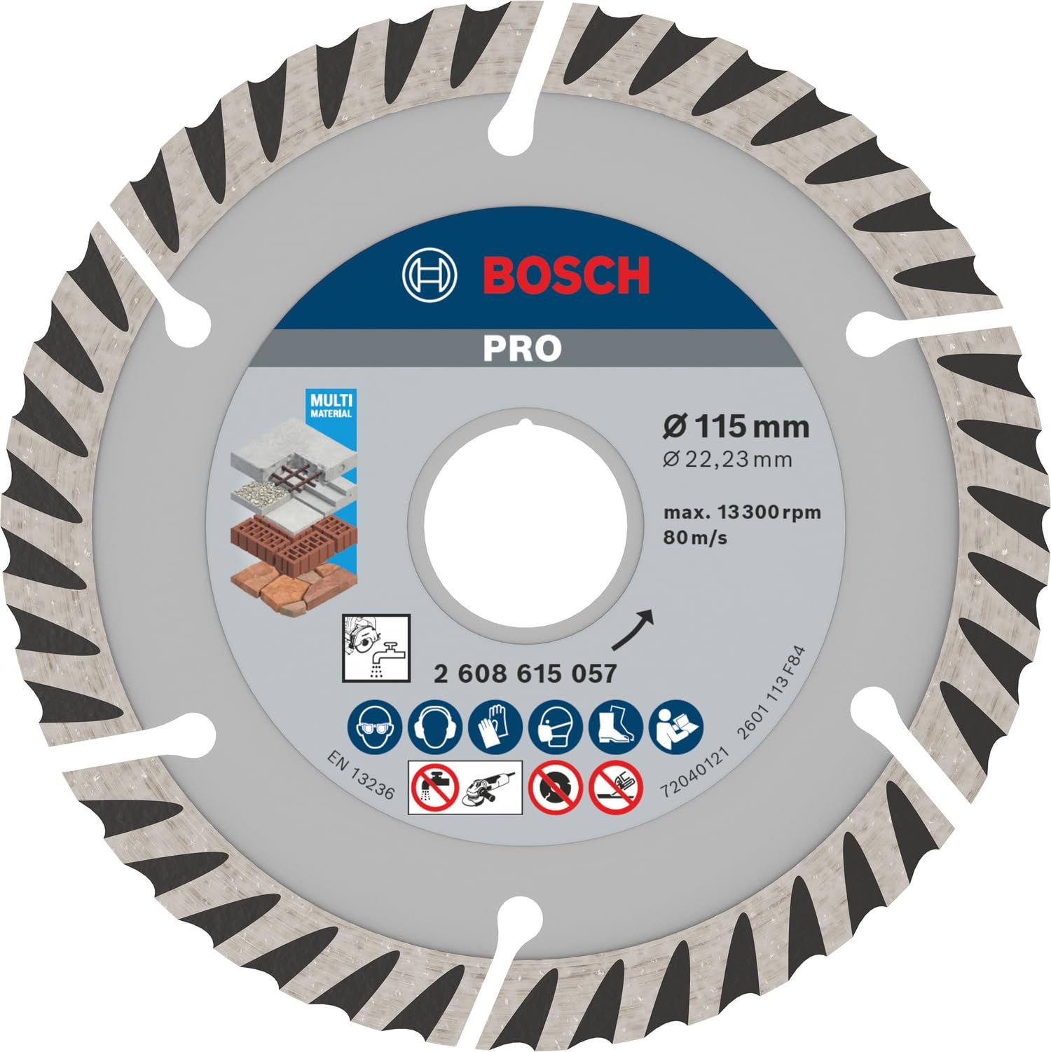 Bosch 1x PRO Multi Material Diamond Cutting Disc, Bore 22.23 mm