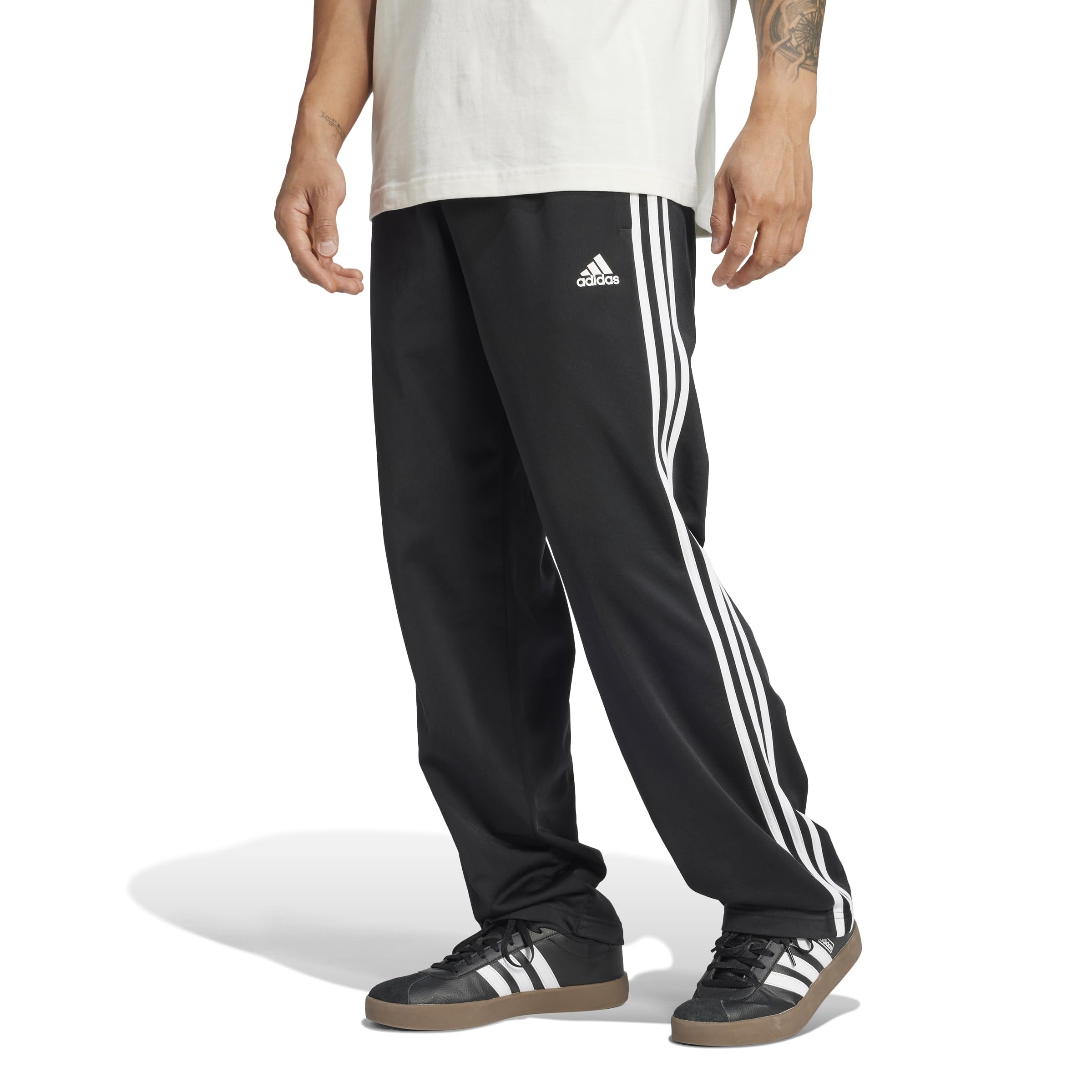 adidas Men's Essentials Warm-up Open Hem 3-stripes Tracksuit Bottoms