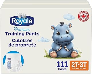 Royale Premium Training Pants, Size Medium, 2T-3T (Up to 34 lbs), 111 Count, Disposable Training Pants (Packaging may vary)
