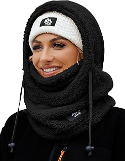 VELAI Balaclava Fleece Ski Mask for Men Women Winter Face Masks Windproof Hooded Scarf Cold Weather Hat Neck Warmer