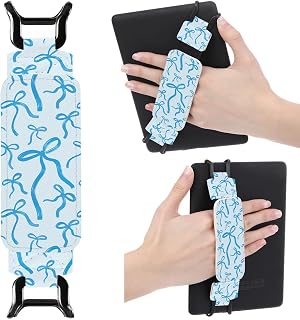 Hand Strap for Kindle Blue Bow Finger Grip