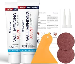 Drywall Repair Kit, 2-Pack Wall Mending Agent, Wall Spackle with Tools | Includes Scraper and Sandpaper. For Wall Surface Hole Fill, Quick And Easy Solution.