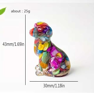 Sitting Dog Design Crystal Gemstone Animal Figurine, Purple Gemstone Resin Animal Ornament Decorative Sculpture, Bedroom Living Room Home Office, Dog Lover Gift