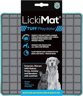 LickiMat Tough Play Date Turquoise Dog and Cat Food Dish, Pet Bowl, Oral Care, Slow Eating, Stress Relief, Training, Veterinarian-Supervised, Genuine Product