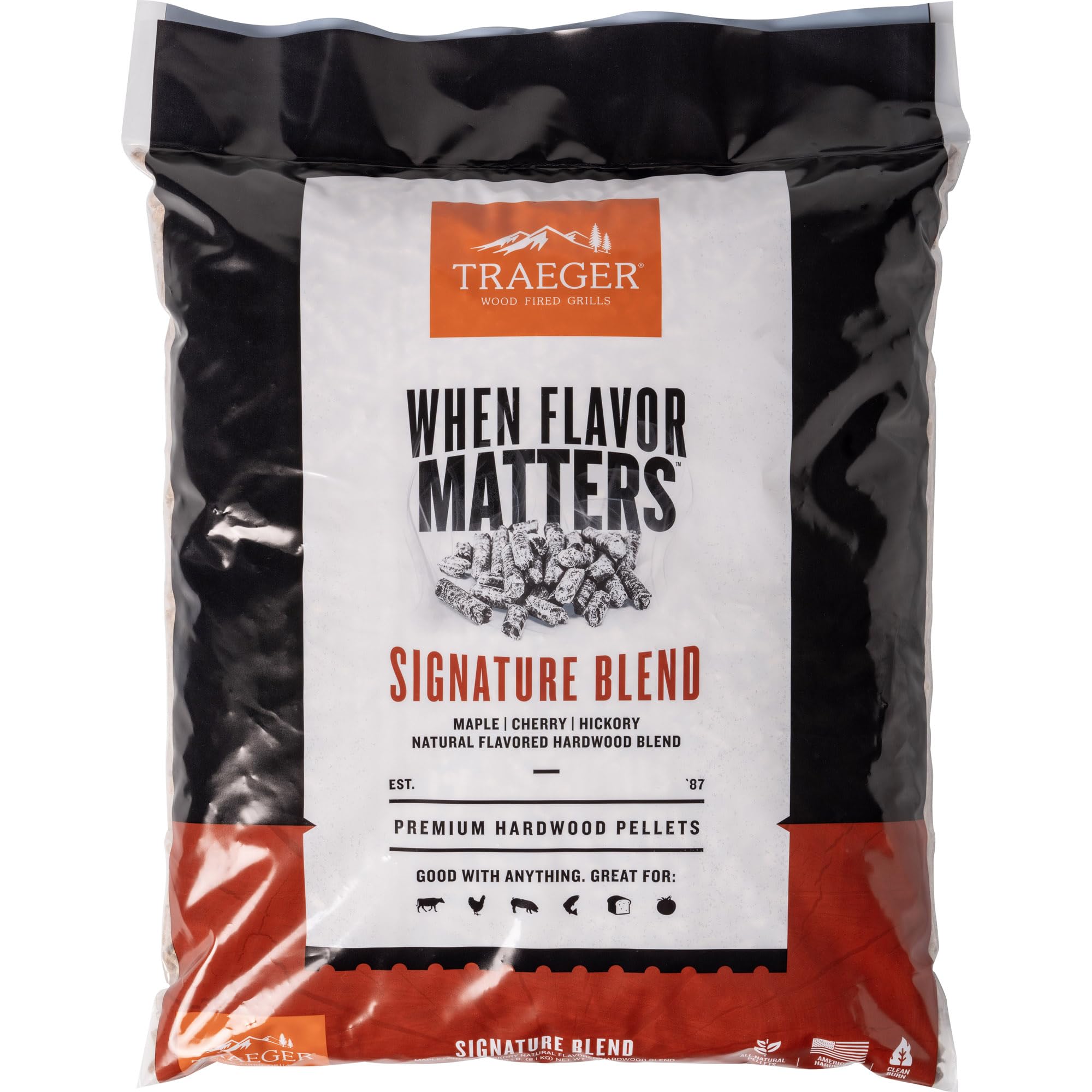 Traeger Signature Blend Wood Pellets for Pellet Grills & Smokers, 18 lb Bag | Sm