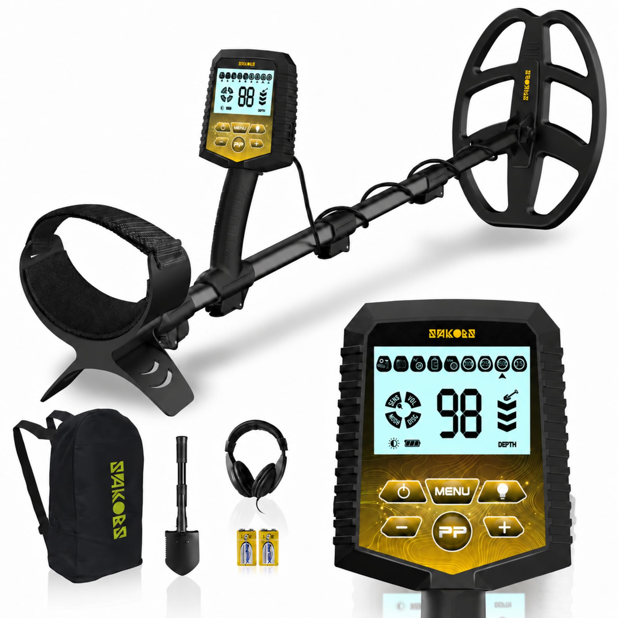 SAKOBS Metal Detector for Adults, Professional Foldable Waterproof Metal Detecto