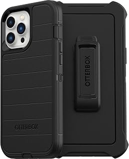 Otterbox Defender Series Screenless Edition Case for iPhone 13 Pro Max & iPhone 12 Pro Max (Only) - Holster Clip Included - Microbial Defense Protection - Non-Retail Packaging - Black