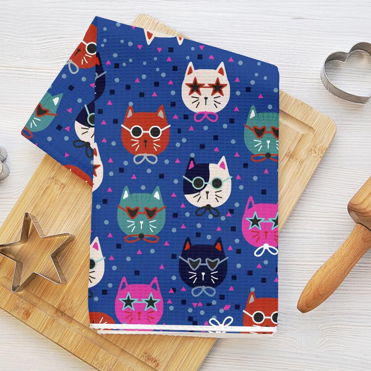Cute Cat Kitchen Towels 16" x 25" Holiday Decoration Tea Towels -11