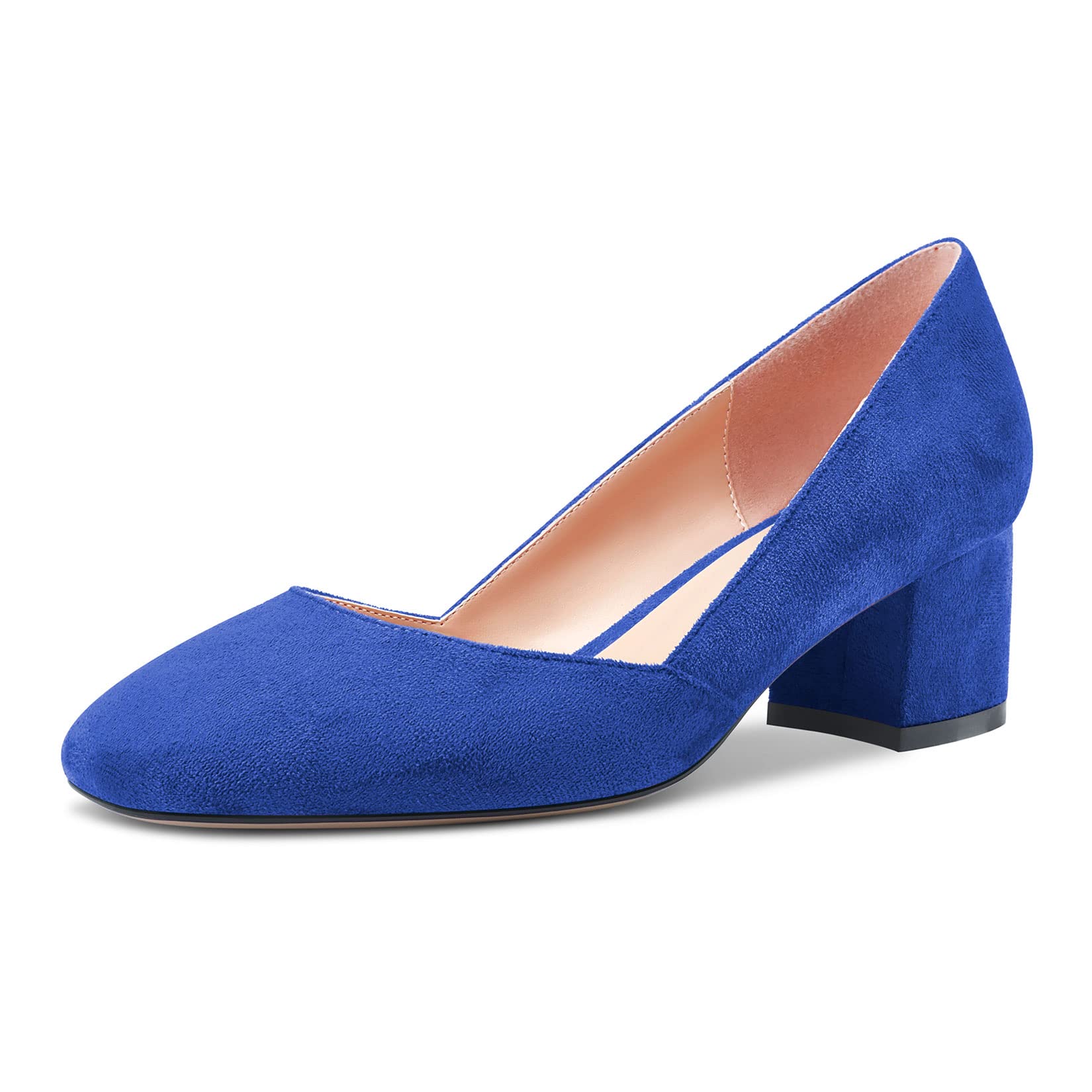 Castamere Women's Low Chunky Block Heel Closed Square Toe Cap Slip-on Dress Pump