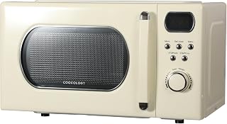 Cookology 20L Freestanding Retro Microwave 800W - 25.5cm Turntable - Cream | 8 Auto Cooking Programmes - 5 Power Levels - Defrost Setting - Easy-Clean