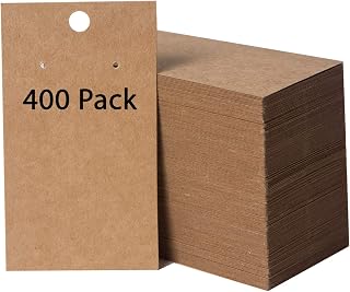400 Pack Earring Cards - Earring Display Cards - Hanging Earrings - Bulk Cards - 2 x 3.5 Inches - Brown (Pack of 400)